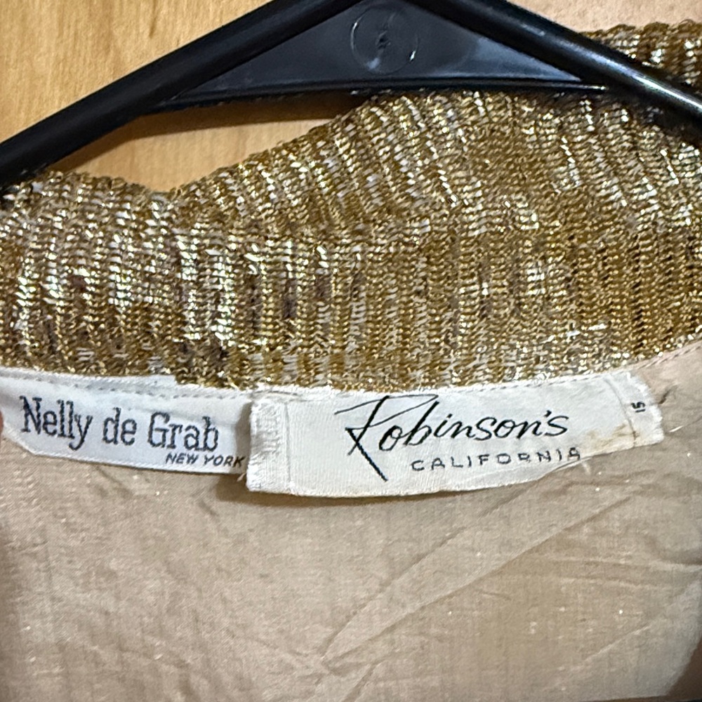 Gold Vintage Button-Up Dress - Picture 2 of 4